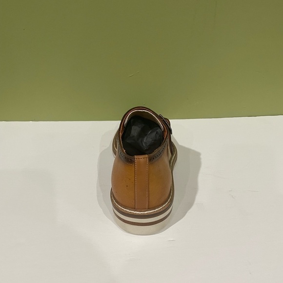 Mezlan shoes wing tip monk strap leather calf camel/bone 8 - Picture 4 of 6